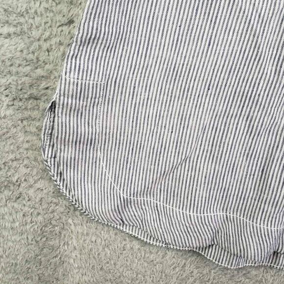 Tahari Dress Women's Plus Size 1X Blue Striped Linen Resort Lagenlook SS New - Picture 4 of 11